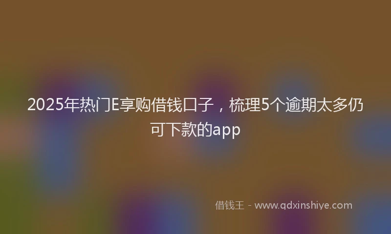 2025年热门E享购借钱口子，梳理5个逾期太多仍可下款的app