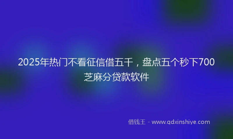 2025年热门不看征信借五千，盘点五个秒下700芝麻分贷款软件
