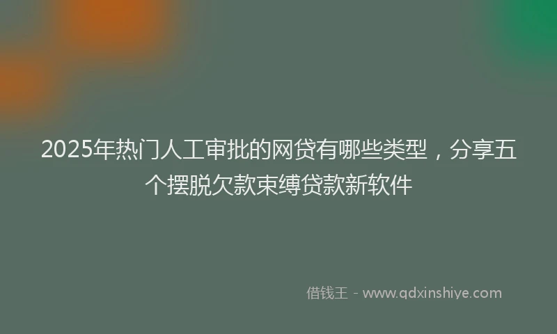 2025年热门人工审批的网贷有哪些类型，分享五个摆脱欠款束缚贷款新软件