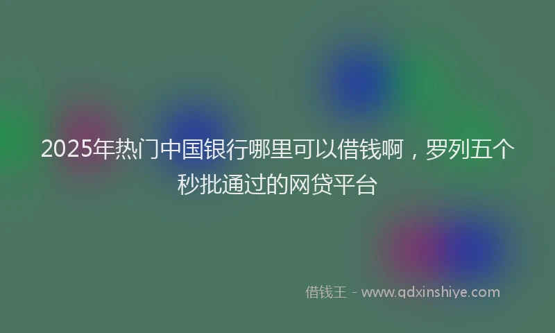 2025年热门中国银行哪里可以借钱啊，罗列五个秒批通过的网贷平台