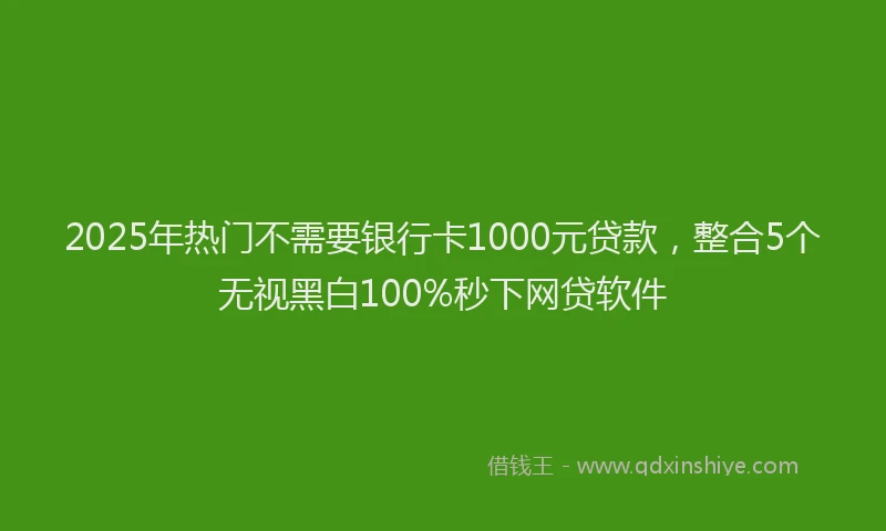 2025年热门不需要银行卡1000元贷款，整合5个无视黑白100%秒下网贷软件