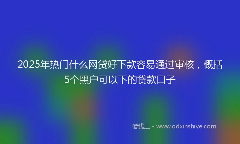 2025年热门什么网贷好下款容易通过审核，概括5个黑户可以下的贷款口子