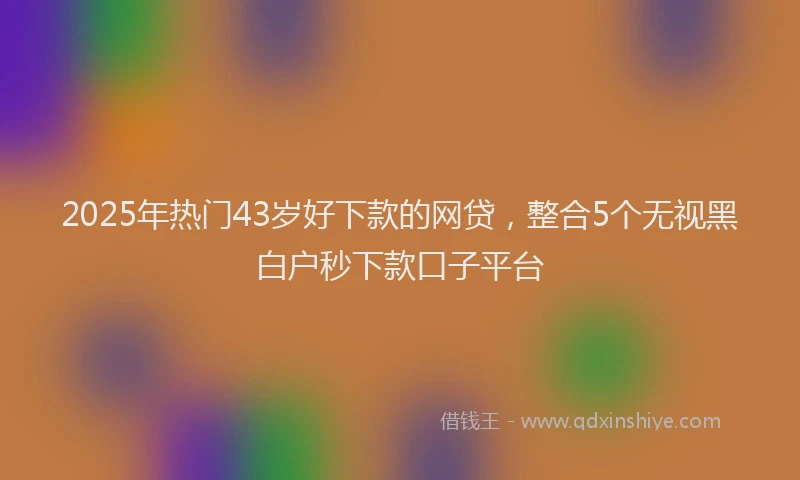 2025年热门43岁好下款的网贷，整合5个无视黑白户秒下款口子平台