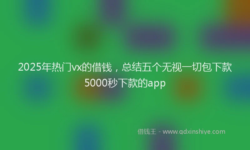 2025年热门vx的借钱，总结五个无视一切包下款5000秒下款的app