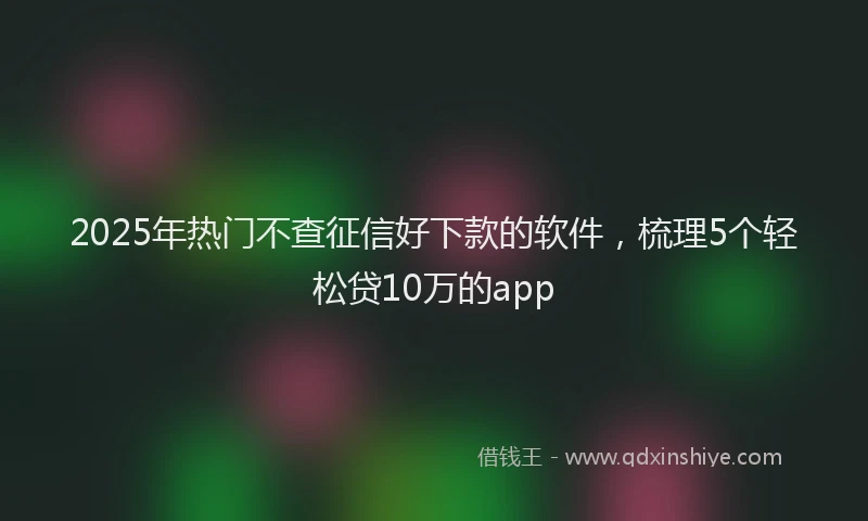 2025年热门不查征信好下款的软件，梳理5个轻松贷10万的app