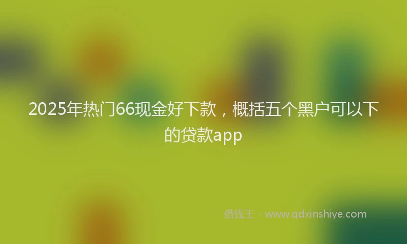 2025年热门66现金好下款，概括五个黑户可以下的贷款app