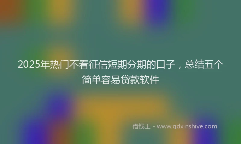 2025年热门不看征信短期分期的口子，总结五个简单容易贷款软件