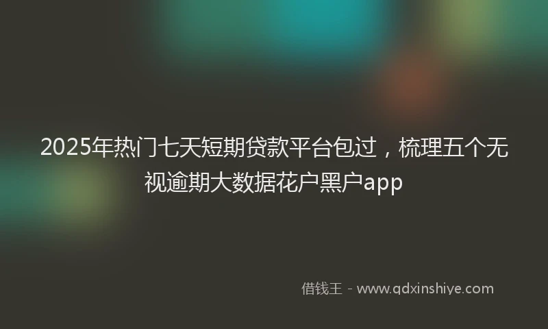2025年热门七天短期贷款平台包过，梳理五个无视逾期大数据花户黑户app