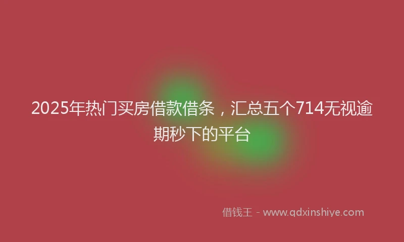 2025年热门买房借款借条，汇总五个714无视逾期秒下的平台