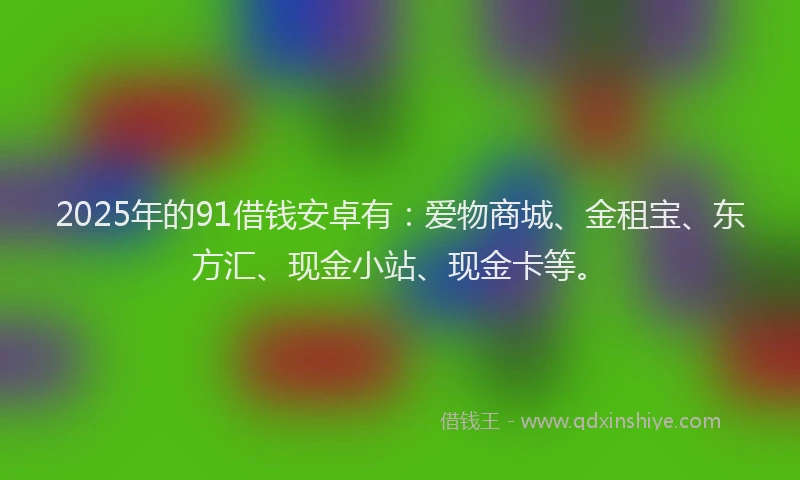2025年的91借钱安卓有：爱物商城、金租宝、东方汇、现金小站、现金卡等。