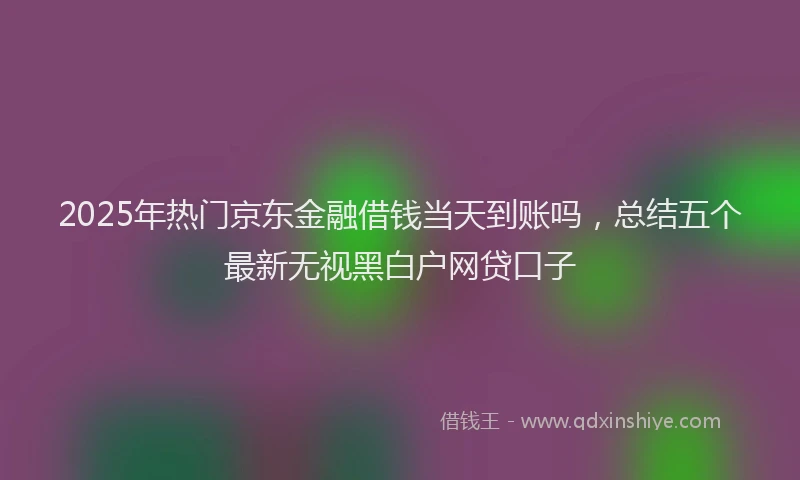 2025年热门京东金融借钱当天到账吗，总结五个最新无视黑白户网贷口子