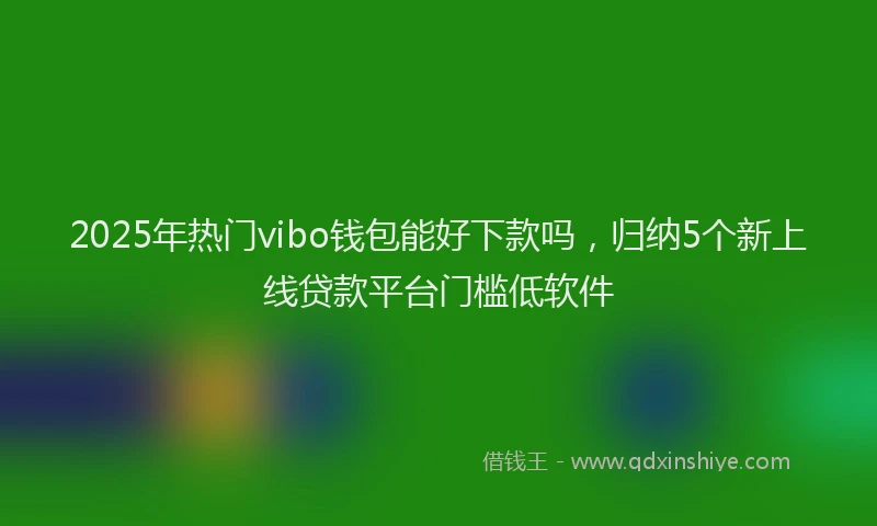 2025年热门vibo钱包能好下款吗，归纳5个新上线贷款平台门槛低软件