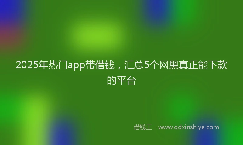 2025年热门app带借钱，汇总5个网黑真正能下款的平台