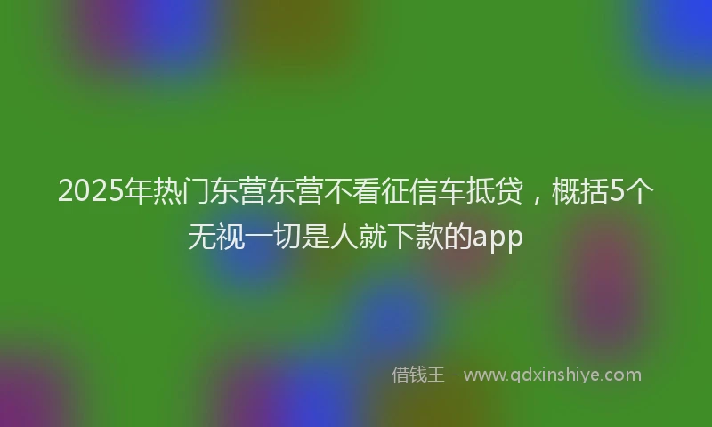 2025年热门东营东营不看征信车抵贷，概括5个无视一切是人就下款的app