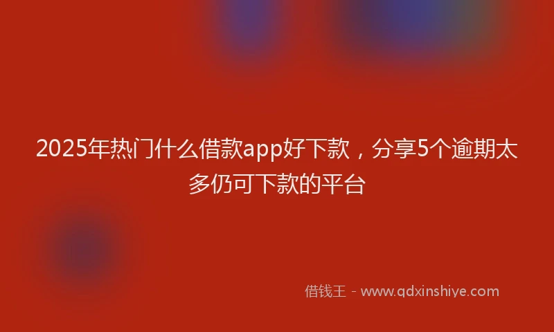 2025年热门什么借款app好下款，分享5个逾期太多仍可下款的平台