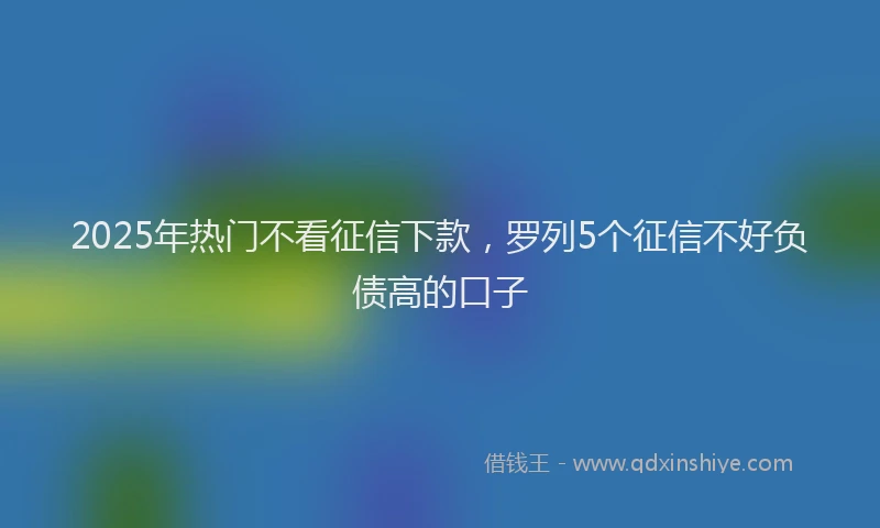 2025年热门不看征信下款，罗列5个征信不好负债高的口子