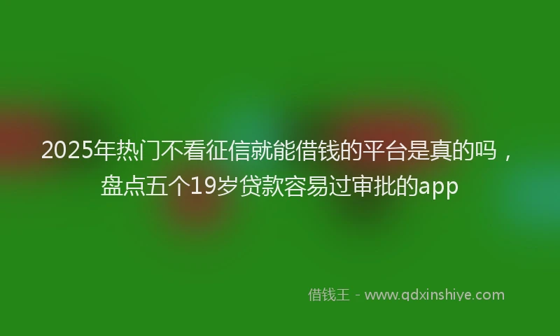 2025年热门不看征信就能借钱的平台是真的吗，盘点五个19岁贷款容易过审批的app