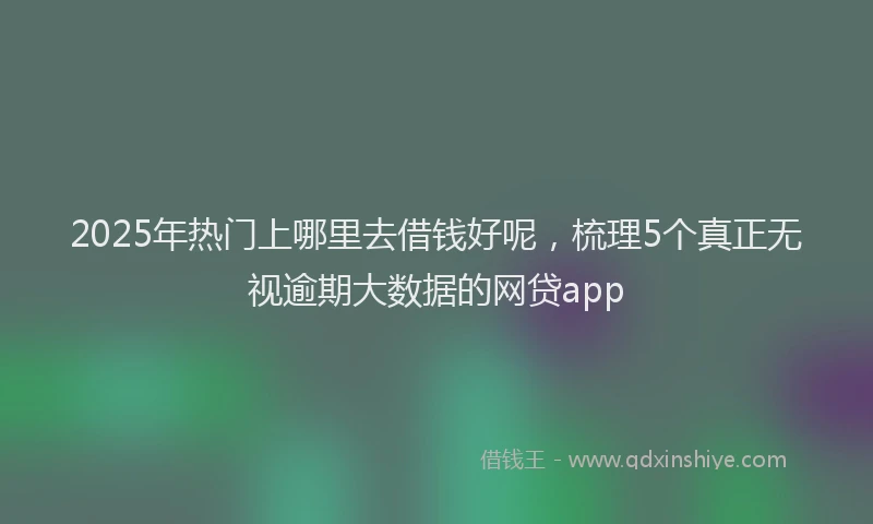 2025年热门上哪里去借钱好呢，梳理5个真正无视逾期大数据的网贷app