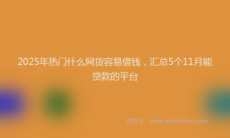 2025年热门什么网货容易借钱，汇总5个11月能贷款的平台