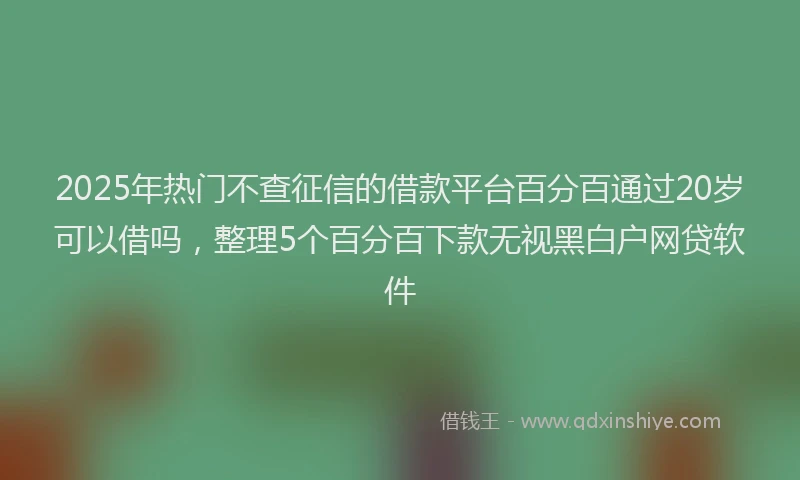 2025年热门不查征信的借款平台百分百通过20岁可以借吗，整理5个百分百下款无视黑白户网贷软件