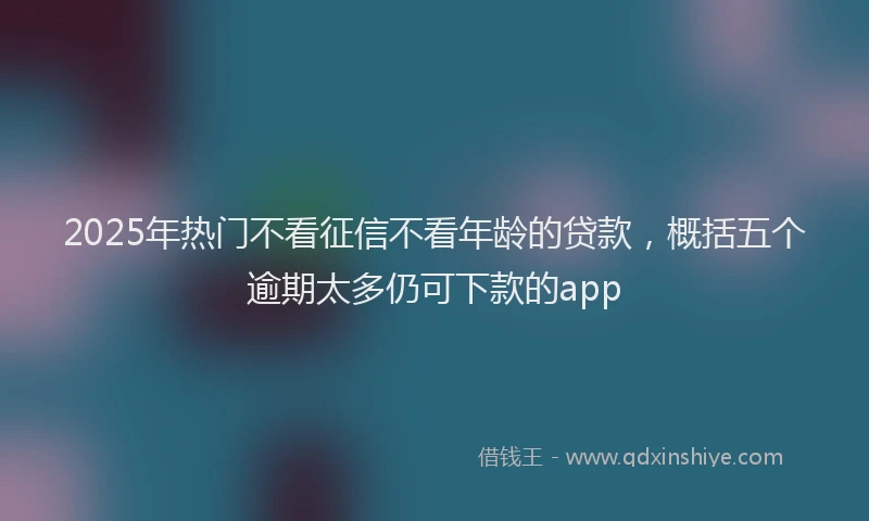 2025年热门不看征信不看年龄的贷款，概括五个逾期太多仍可下款的app