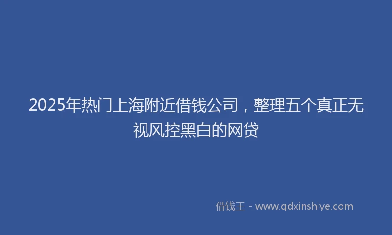 2025年热门上海附近借钱公司，整理五个真正无视风控黑白的网贷