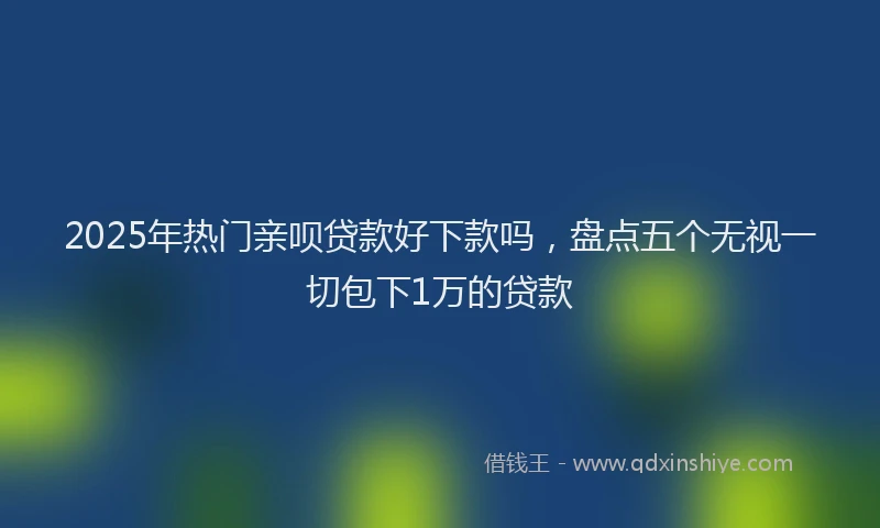 2025年热门亲呗贷款好下款吗，盘点五个无视一切包下1万的贷款