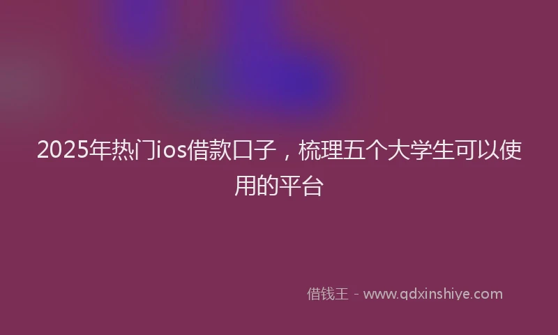 2025年热门ios借款口子，梳理五个大学生可以使用的平台