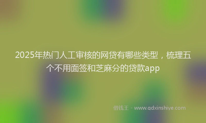 2025年热门人工审核的网贷有哪些类型，梳理五个不用面签和芝麻分的贷款app