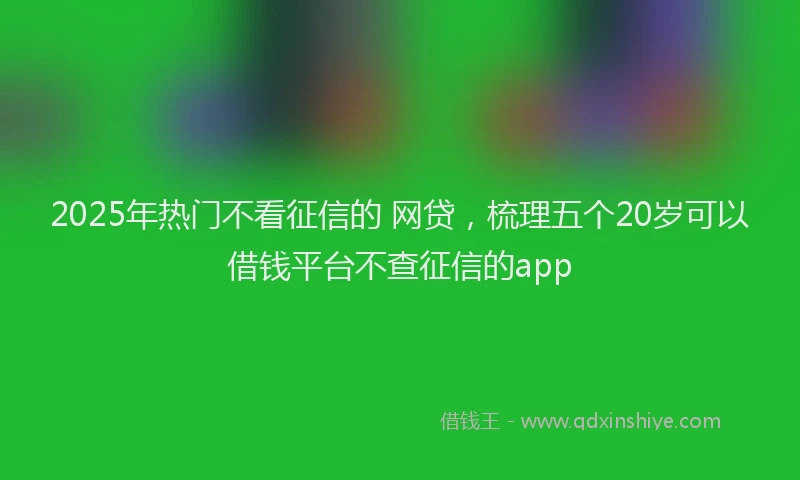 2025年热门不看征信的 网贷，梳理五个20岁可以借钱平台不查征信的app