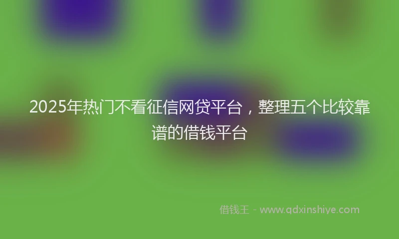 2025年热门不看征信网贷平台，整理五个比较靠谱的借钱平台