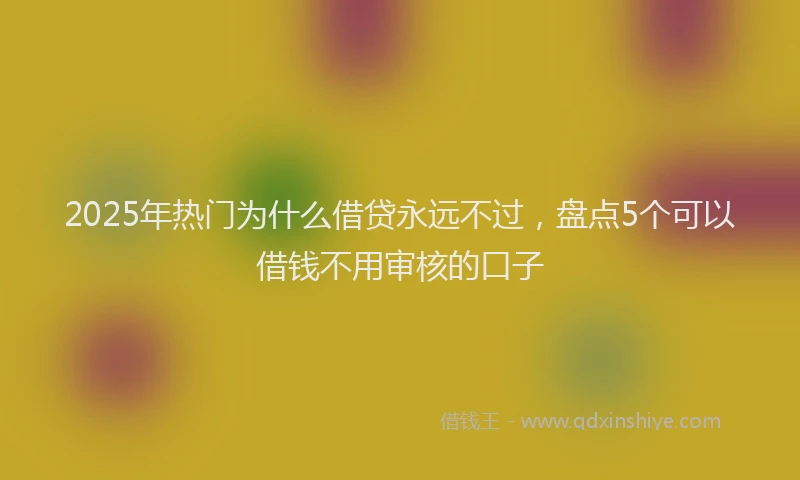 2025年热门为什么借贷永远不过，盘点5个可以借钱不用审核的口子