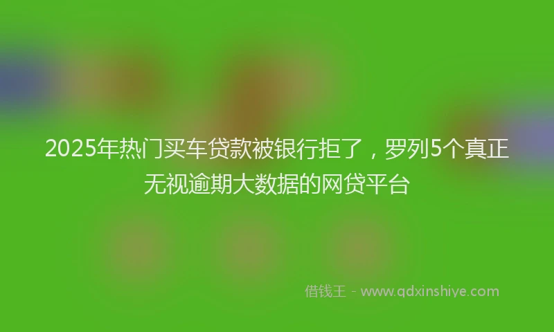 2025年热门买车贷款被银行拒了，罗列5个真正无视逾期大数据的网贷平台