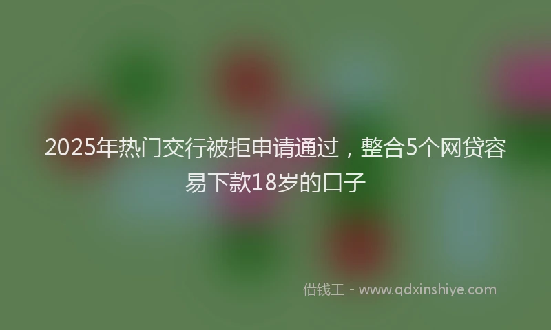2025年热门交行被拒申请通过，整合5个网贷容易下款18岁的口子