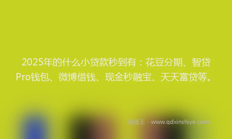 2025年的什么小贷款秒到有：花豆分期、智贷Pro钱包、微博借钱、现金秒融宝、天天富贷等。