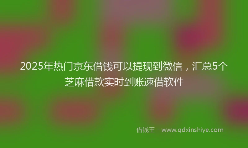 2025年热门京东借钱可以提现到微信，汇总5个芝麻借款实时到账速借软件