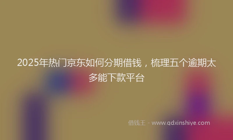 2025年热门京东如何分期借钱，梳理五个逾期太多能下款平台
