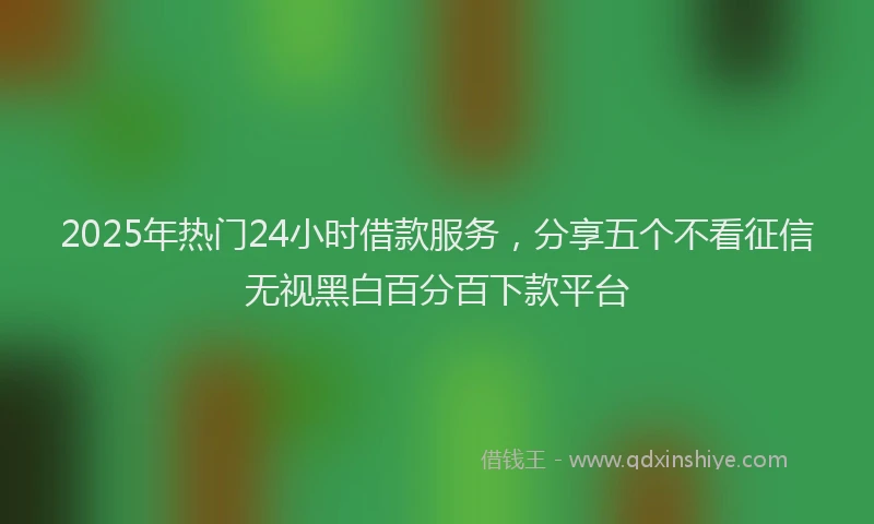 2025年热门24小时借款服务，分享五个不看征信无视黑白百分百下款平台