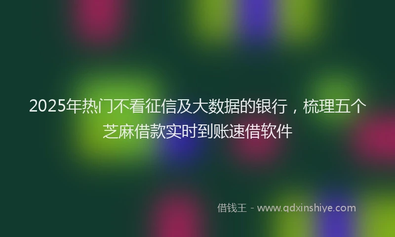 2025年热门不看征信及大数据的银行，梳理五个芝麻借款实时到账速借软件