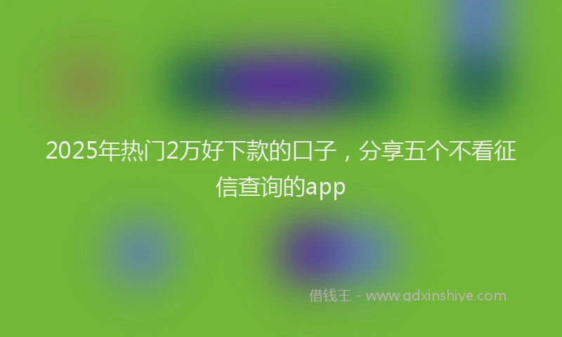 2025年热门2万好下款的口子，分享五个不看征信查询的app