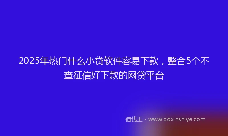 2025年热门什么小贷软件容易下款，整合5个不查征信好下款的网贷平台