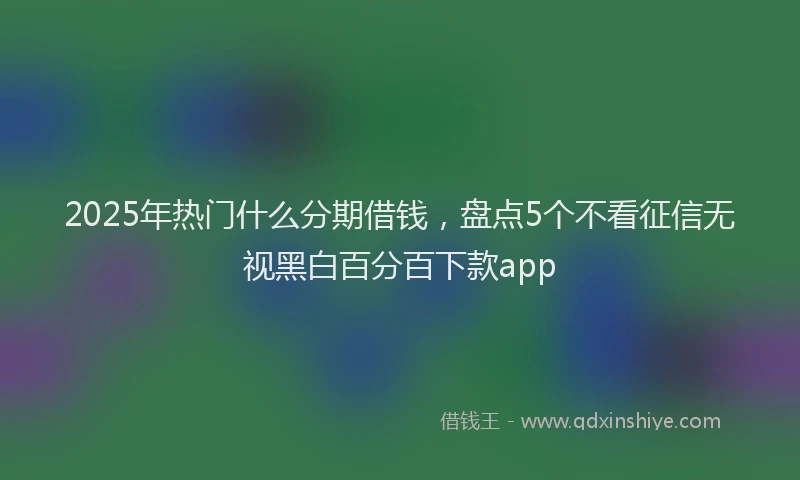 2025年热门什么分期借钱，盘点5个不看征信无视黑白百分百下款app