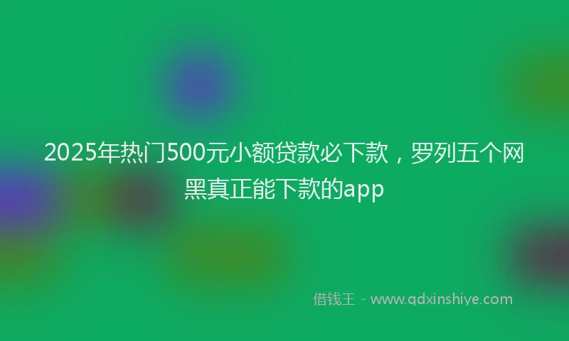 2025年热门500元小额贷款必下款，罗列五个网黑真正能下款的app