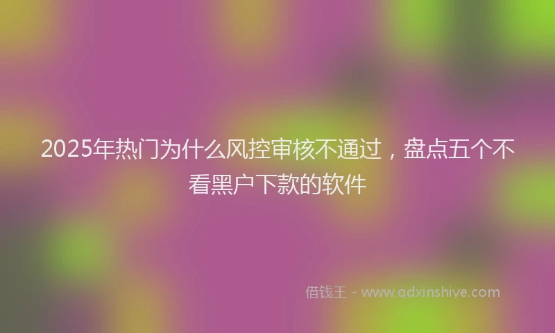 2025年热门为什么风控审核不通过，盘点五个不看黑户下款的软件