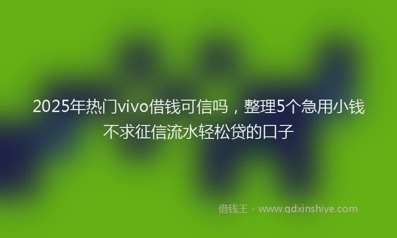 2025年热门vivo借钱可信吗，整理5个急用小钱不求征信流水轻松贷的口子