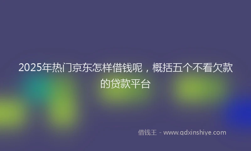 2025年热门京东怎样借钱呢，概括五个不看欠款的贷款平台