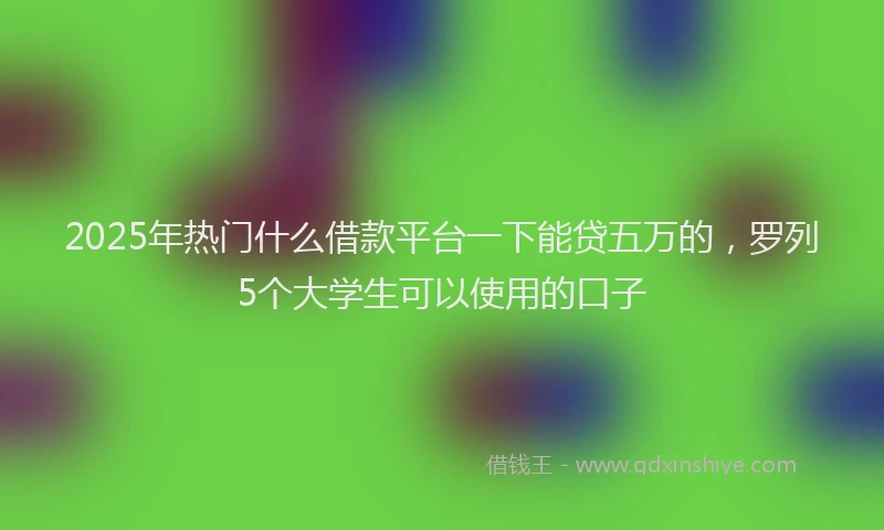 2025年热门什么借款平台一下能贷五万的，罗列5个大学生可以使用的口子