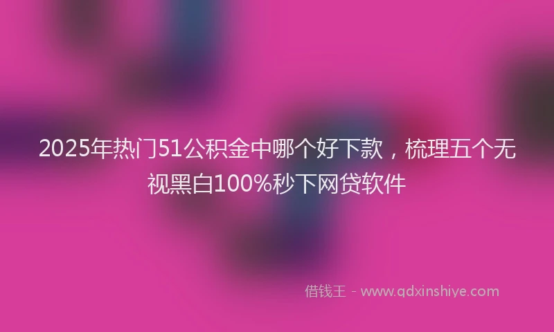 2025年热门51公积金中哪个好下款，梳理五个无视黑白100%秒下网贷软件