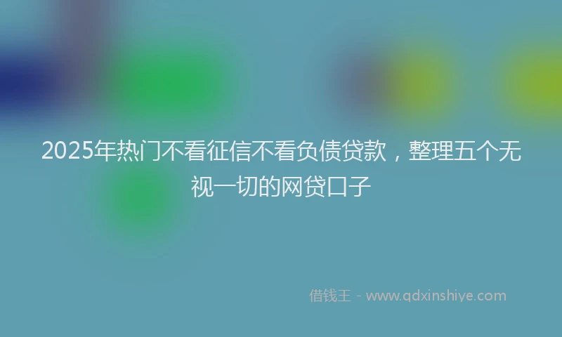 2025年热门不看征信不看负债贷款，整理五个无视一切的网贷口子