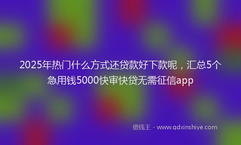 2025年热门什么方式还贷款好下款呢，汇总5个急用钱5000快审快贷无需征信app